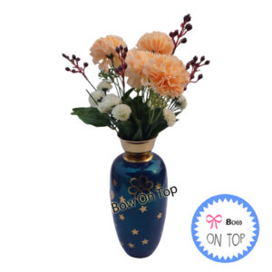 14372 Star & Flower Design Metal Vase