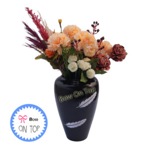 14379 White And Black Floral vase