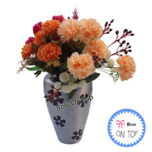 14382 Floral Design Metal Vase